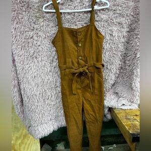 Tan straight leg romper